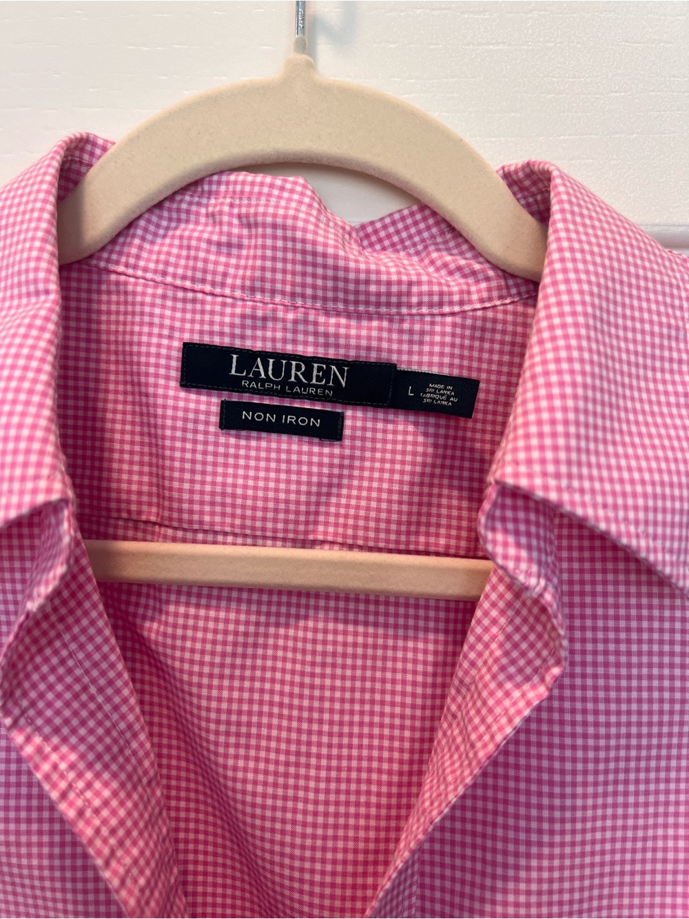 Ralph Lauren Pink Gingham Sleeveless Button-Down Shirt - Picture 2 of 5